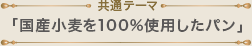 共通テーマ 「国産小麦を100%使用したパン」